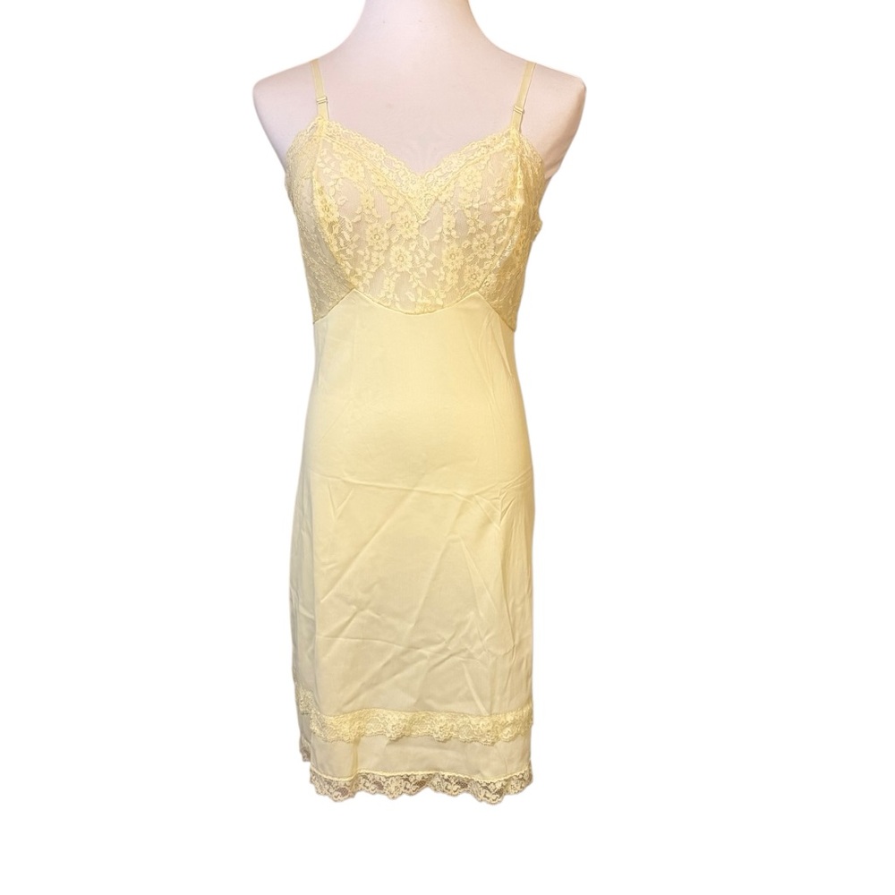 Vintage Lace Bodice Slip Canary Yellow
